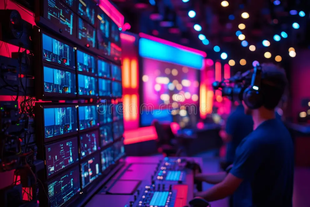 Live television broadcast control room